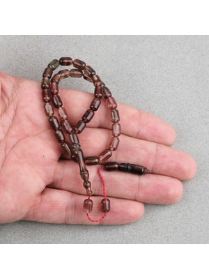 Lapisdo Sıkma Kehribar Kapsül Kesim Sistemli Bilek Boy 5X8MM Tesbih Mürdüm
