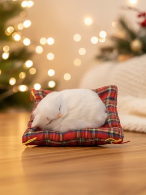 Gifi Peluş Yavru Kedi Oyuncak Minder Üstünde Uyuyan Kedi Küçük Boy 10 X 11