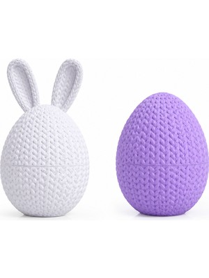 Yapı3D Dekoratif Kapaklı Yumurta Saklama Kutusu Örgü Dokulu Hediye Kutusu Sürpriz Kutusu Küçük Eşya Düzenle