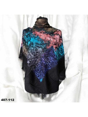 Soft İpek Soft Ipek Desenli Flamlı Kotton Eşarp 407-112