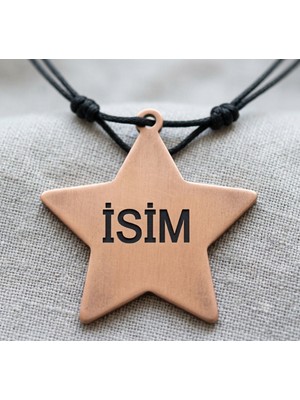 Yerlikaya Bakır Yıldız Isim Sembol Saf Bakır Kolye