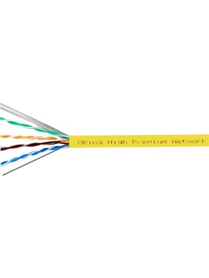 Marmara Qumasch Orıng RW-U0605YEL U/utp Cat6 23AWG Lszh 250MHZ 500 Metre Bakır Sarı Renk Network Kablosu
