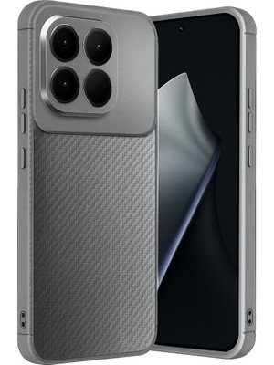 Coverzone Xiaomi Mi 15T Pro ile Uyumlu Silikon Kılıf Kamera Korumalı Karbon Tpu Brimstone Ultra Slim Fit Delux Gri