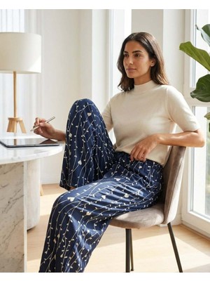 Kadın Büyük Beden Pamuklu Pijama Altı Lastikli Bel Rahat Kesim Battal Boy Soft Örme