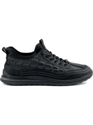 Guja 25K582 Erkek Hakiki Deri Krokodil Baskılı Esnek Taban Sneaker Spor Ayakkabı