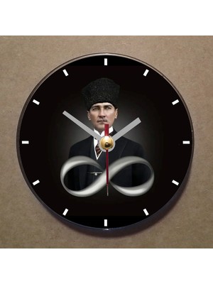 Bsb Atatürk Temalı Magnet Saat Buzdolabı Süsü Duvar Saati 10,5cm MS9047