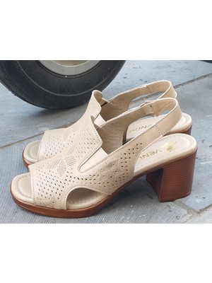 Bags Shoes Venüs 25322552Y Kadın Hakiki Deri Yazlık Topuklu Ayakkabı