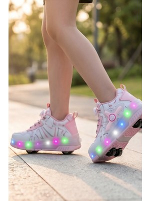 Ndrops Solly N Drops 034 Pembe Patenli Işıklı Spor Ayakkabı