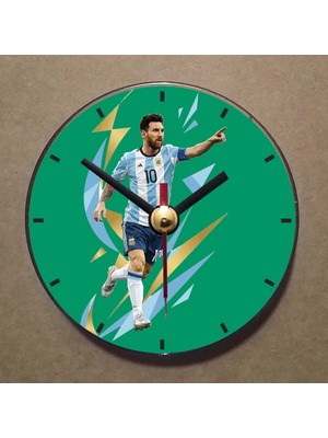 Bsb Messi Temalı Magnet Saat Buzdolabı Süsü Duvar Saati 10,5cm MS9040