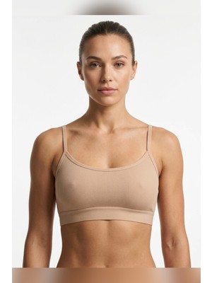 Ince Ip Askılı Çıkarılabilir Pedli Fitilli Pamuk Bralette Büstiyer Crop