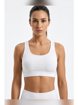 Kalın Askılı Çıkarılabilir Pedli Fitilli Pamuk Toparlayıcı Büstiyer Bralet Crop Atlet Siyah Beyaz Ten