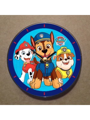 Bsb Paw Patrol Temalı Magnet Saat Buzdolabı Süsü Duvar Saati 10,5cm MS9018