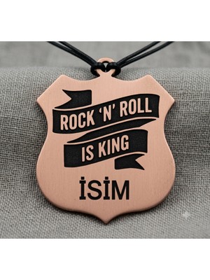 Yerlikaya Bakır Rock N Roll Is King Sembol Saf Bakır Kolye