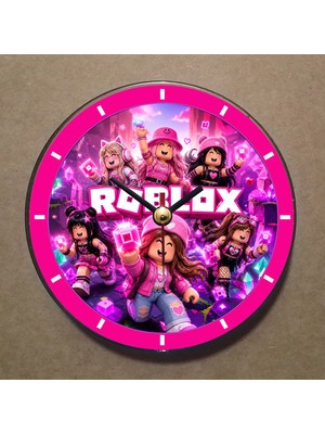 Bsb Roblox Temalı Magnet Saat Buzdolabı Süsü Duvar Saati 10,5cm MS9023