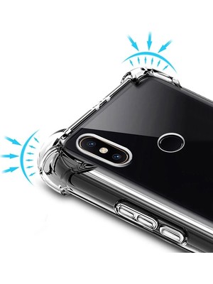 Gees Global Xiaomi Redmi 6 Pro A2 Lite Darbe Emici Şeffaf Silikon KILIF-(5775)