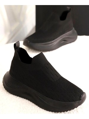 Bags Shoes Kuum London K112709 Kadın Yüksek Taban Bağcıksız Sneaker Spor Ayakkabı