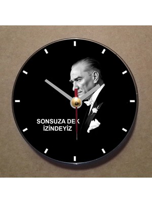 Bsb Atatürk Temalı Magnet Saat Buzdolabı Süsü Duvar Saati 10,5cm MS9044