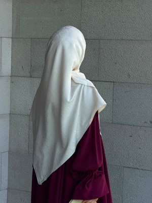 Qalortex Scarf Premium Jakarlı Mira B.boy Eşarp -Ekru