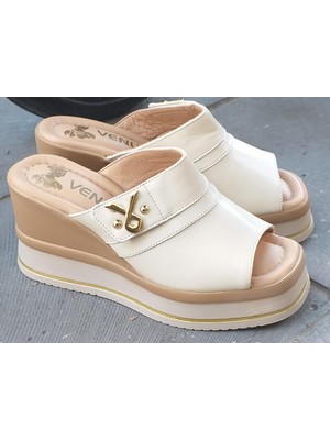 Bags Shoes Venüs 2510904Y Kadın Hakiki Deri Dolgu Taban Terlik