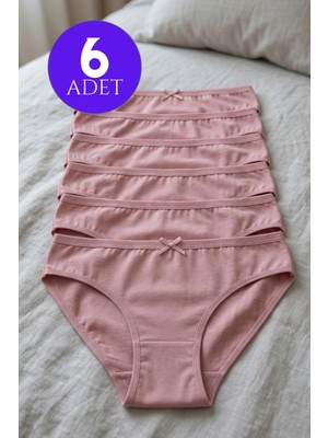 Kadın 6'lı Paket Pamuklu Bikini Külot Esnek Yumuşak Iz Yapmaz Iç Çamaşırı