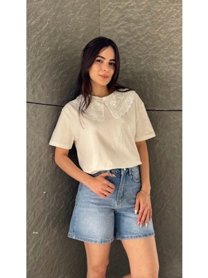 Leilaa Likralı Kot Şort