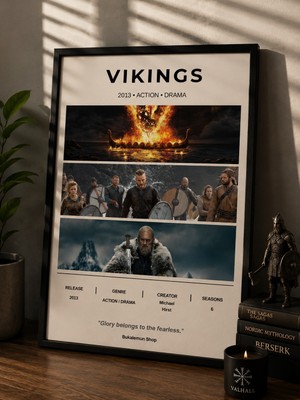 Bukalemun Shop Vikings Dizi Afişi - A4 Minimalist Poster