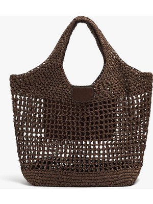 Parfois Kadın Hasır Efektli File Shopper Çanta