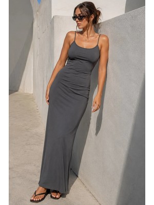 Madmext Füme Uzun Asklı Basic Elbise MG1852