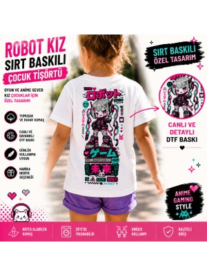Tişört Kodu Robot Kız Sırt Baskılı Çocuk Tişörtü – Cyber Anime Tasarım