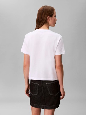 Calvin Klein Kadın Beyaz Calvin Klein A - Ss 20S Jsy Logo, Yaa Beyaz Kadın T-Shirt