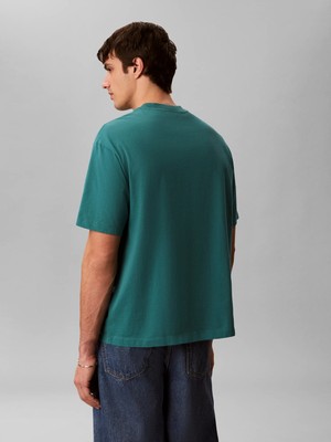 Calvin Klein Erkek Yeşil Calvin Klein Ss 16S Lınen Applıqu, 8zu Yeşil Erkek T-Shirt