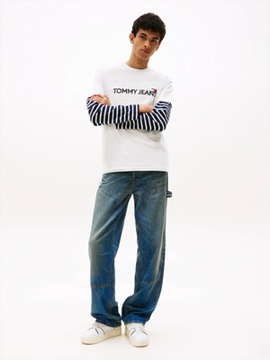 Tommy Hilfiger Erkek Beyaz Tommy Hilfiger Tjm Reg Badge Play T, Ybl Beyaz Erkek T-Shirt