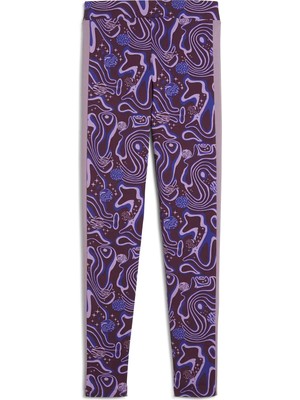 Puma Kadın / Kız Mor Puma Lava Land Leggings Mor Kız Çocuk Tayt