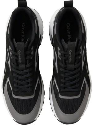 Calvin Klein Erkek Siyah Calvin Klein Hıke Runner Ck Strıp, 00V Siyah Erkek Spor Ayakkabı