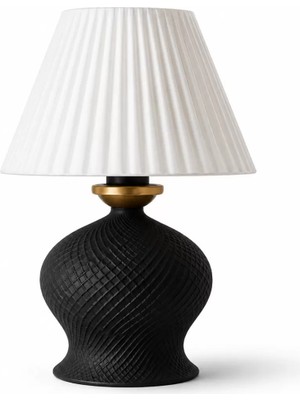 Fırsatkolik Luxury Tasarımlı Abajur – Yatak Odası ve Çocuk Odası Için Dekoratif Aydınlatma 31X45 cm Alt Siyah