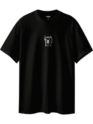 Premium Oversize %100 Pamuk Unisex Baskılı Tişört Not Before Coffee