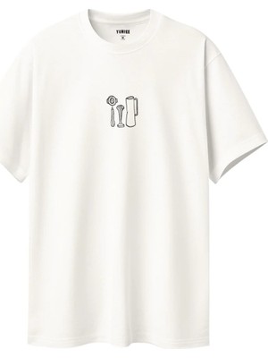 Premium Oversize %100 Pamuk Unisex Baskılı Tişört Morning Crew