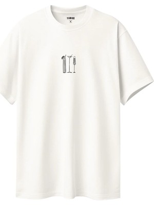 Premium Oversize %100 Pamuk Unisex Baskılı Tişört Cheers Trio
