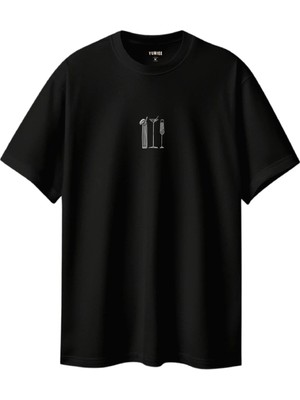 Premium Oversize %100 Pamuk Unisex Baskılı Tişört Cheers Trio