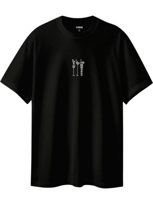 Premium Oversize %100 Pamuk Unisex Baskılı Tişört Sunset Spritz