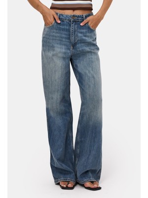 It's Basic Kadın T.Kot Rengi 4w6-31 Low Rise Straight Fit Denim Jean