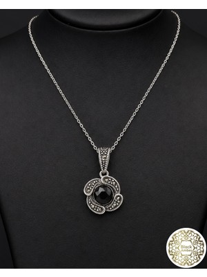 925 Ayar Kadın Oltu Taşı Kadın Kolye SK000107