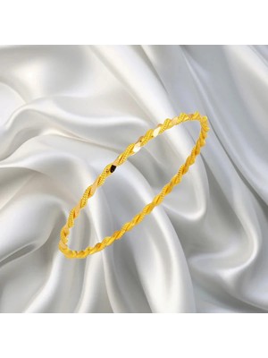 LEVA GOLD Ikili Burma Sarı Gümüş Bilezik 10 gr