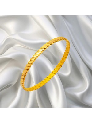 LEVA GOLD Üçlü Burma Sarı Gümüş Bilezik 20 gr