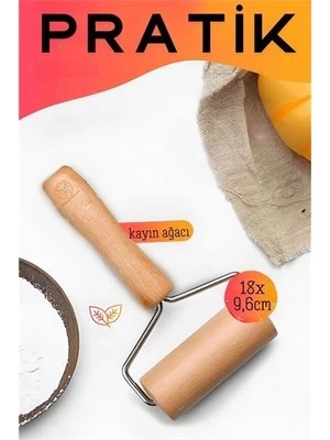 Hace Bazaar Pratik Merdane Ahşap Ergonımik Oklava