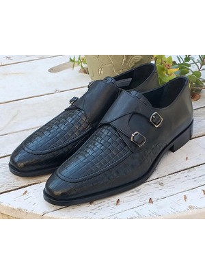 Pierre Cardin PCE1322464 Erkek Hakiki Deri Örme Baskı Çift Tokalı Kasik Exlüsive Ayakkabı