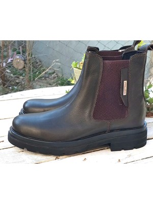 Bags Shoes Pierre Cardin Pce-13623 Erkek Hakiki Deri Kalın Tabanlı Chelsea Bot