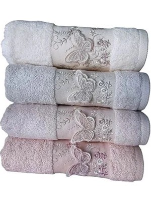 Pupilla 4 Lü Bambu Nakışlı Cristina Kelebek Havlu Takımı 50X90