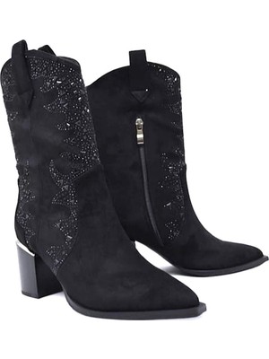 Bags Shoes Guja 24K131 Kadın Taşlı Vegas Yarım Çizme