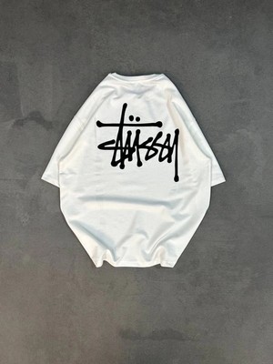 Vexor Erkek Tişört Bisiklet Yaka Baskılı Oversize Kısa Kol T-Shirt - Beyaz